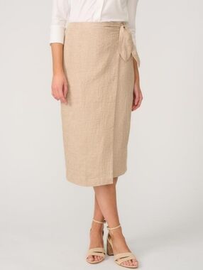 J. MCLAUGHLIN Carlie Linen Wrap Skirt Size 8